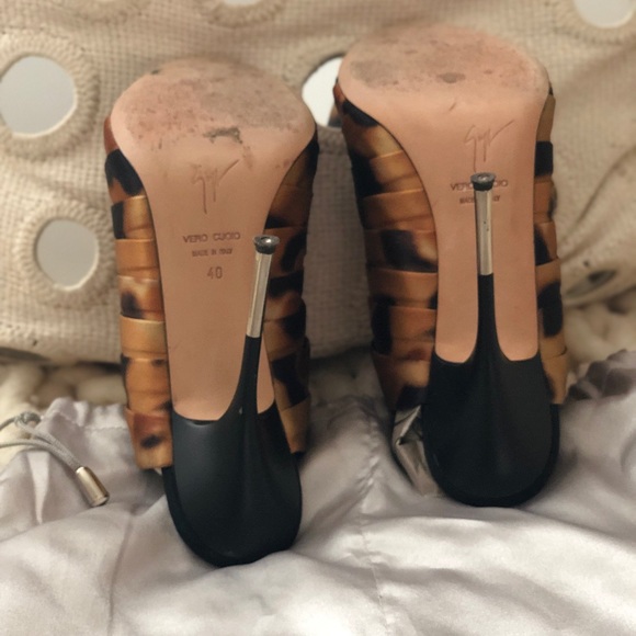 Sz 40 Giuseppe Zanotti Silk Leopard Print Slides - Picture 4 of 5